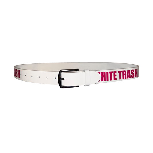 PINK WHITE LEATHER BELT