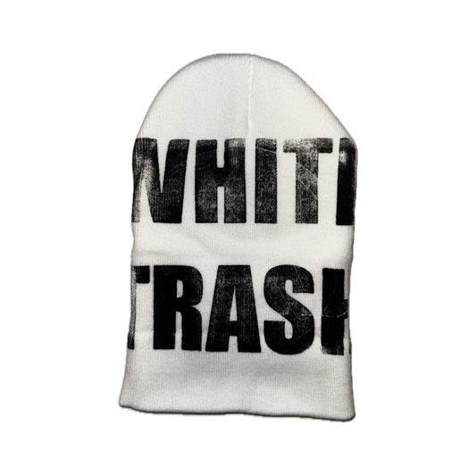 WHITE LONG BEANIE